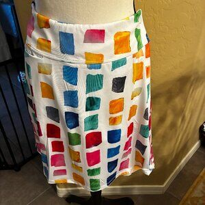 Amy Sport Marisa Pleated Skort 18" Length - Mosaic - SZ Med - NWT